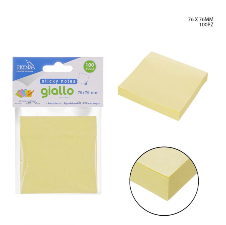 Pryma - Stick Notes 76X76Mm 100Ff Giallo